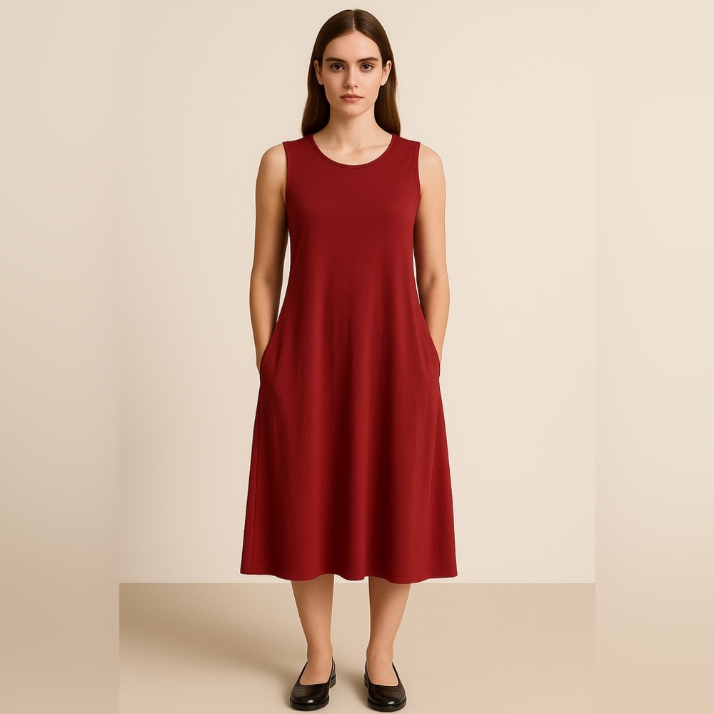 Anne Klein Deep Red midi dress-size Large
Like new